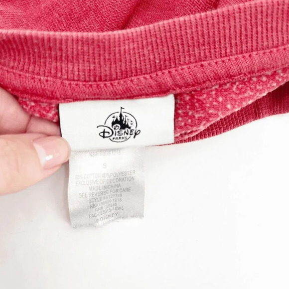 Disney Mickey Mouseketeer Sequin Sweatshirt Top Kids Size S Red Crew Neck Cotton - Picture 4 of 5